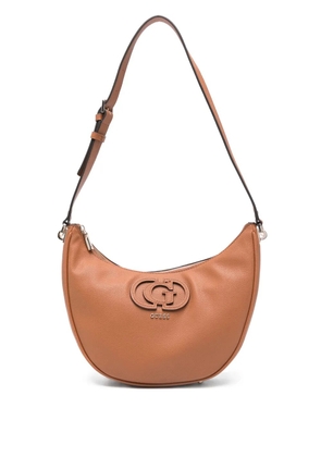 GUESS USA logo-plaque crescent shoulder bag - Brown