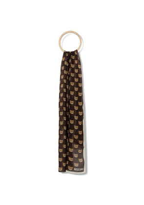 Moschino Teddy Bear-print scarf - Brown