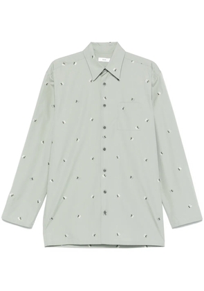 Rier argile flowers poplin shirt - Green