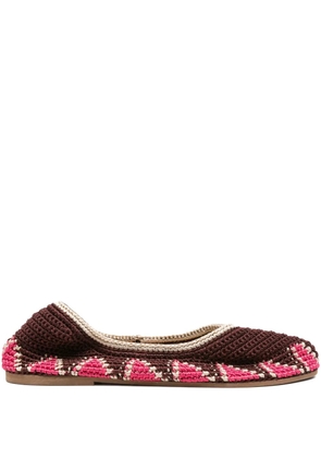SLO_HAND_MADE crochet ballet flats - Brown