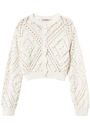 TWINSET crochet-knit cardigan - Neutrals