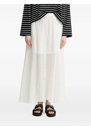 Isabelle Blanche elastic-waist flared midi A-line skirt - White