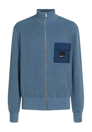 Karl Lagerfeld Jeans zip-up washed cardigan - Blue