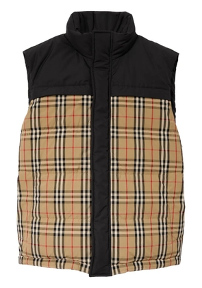 Burberry check-print padded gilet - Black