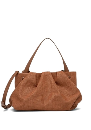Themoirè pleated tote bag - Brown