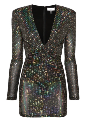 NISSA long-sleeve sequined minidress - Black