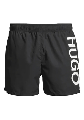 HUGO logo-detail swim trunks - Black