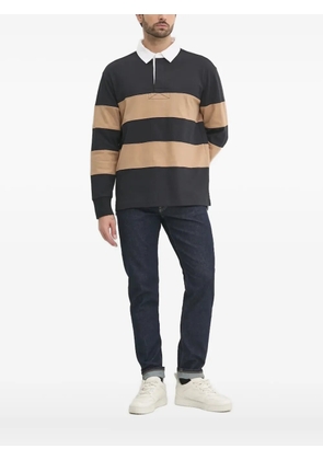 Gant striped-pattern polo shirt - Black