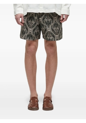 Osklen patterned-jacquard shorts - White