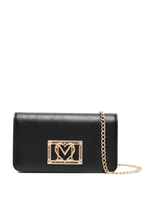 Love Moschino logo-plaque shoulder bag - Black