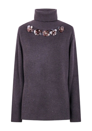 P.A.R.O.S.H. sequin-embellished sweater - Brown