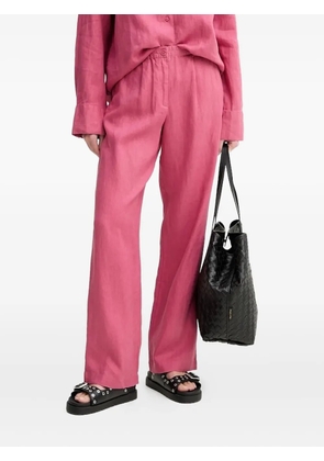 SAMSOE SAMSOE elasticated-waist linen trousers - Pink