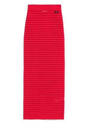 Elisabetta Franchi open-knit midi skirt - Red
