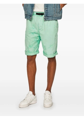 caterpillar elasticated-waistband buckle-detail shorts - Green