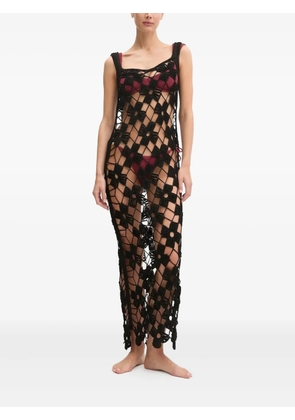 PARAMIDONNA Michelle crochet maxi beach dress - Black