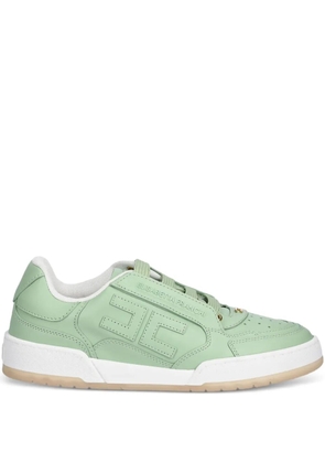 Elisabetta Franchi logo-plaque leather trainers - Green
