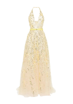 Saiid Kobeisy embroidered maxi dress - Gold