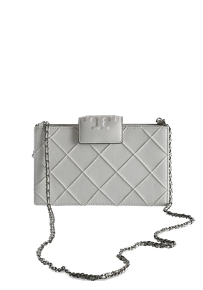 Tory Burch mini Fleming quilted chain cross body bag - White
