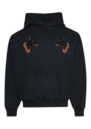 RHUDE dog-embroidered hoodie - Black