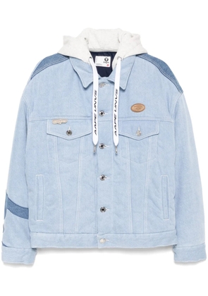 AAPE BY *A BATHING APE® logo patched denim jacket - Blue