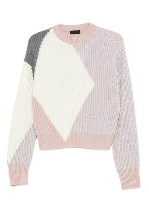 LIU JO geometric-pattern wool sweater - Pink