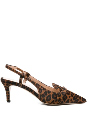 P.A.R.O.S.H. 70mm leopard-print slingback pumps - Brown