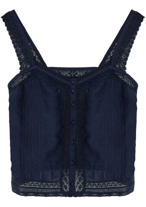 Zadig&Voltaire lace-trimmed tank top - Blue