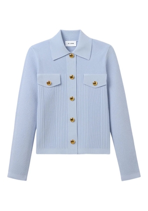 St. John mixed flatback rib knit cardigan - Blue