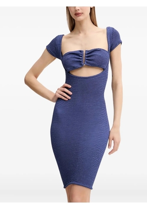 PARAMIDONNA Frida textured cut-out mini dress - Blue