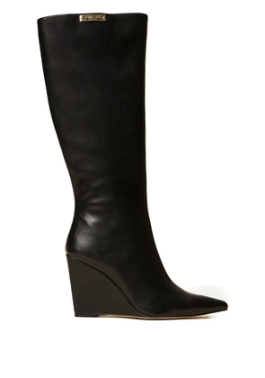 TWINSET 100mm logo-plaque boots - Black