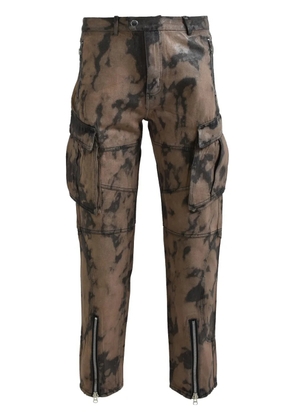 BREATH abstract-print trousers - Brown