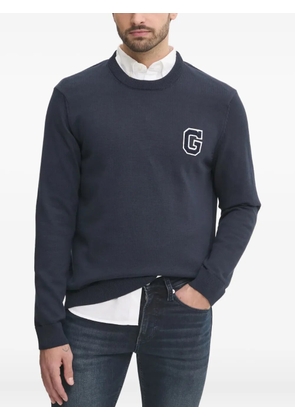 Gant logo-appliqué crew-neck sweater - Blue
