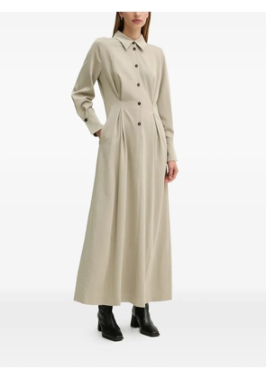 Drykorn buttoned pleated midi dress - Neutrals