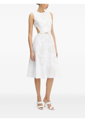 Silvian Heach embroidered cut-out midi dress - White