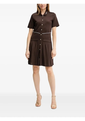 LIU JO button-down pleated mini dress - Brown