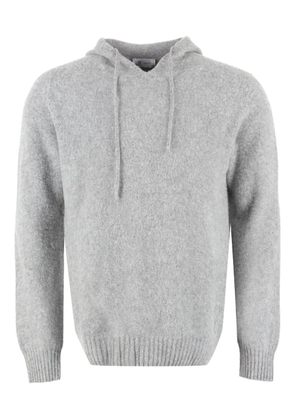 THE (Alphabet) cashmere knited hoodie - Grey