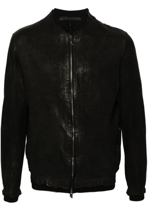 Salvatore Santoro zip-up leather bomber jacket - Black