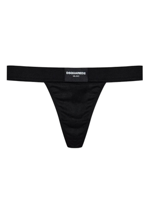 DSQUARED2 logo-plaque thong - Black