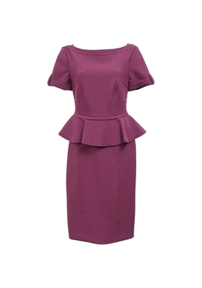 Burberry Pre-Owned peplum short-sleeve midi dress - Purple