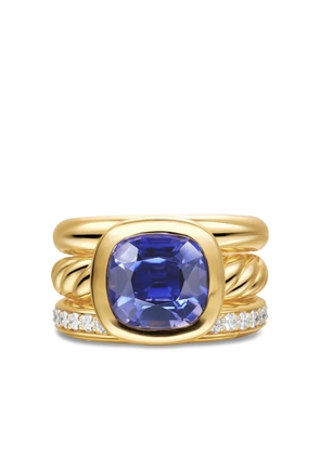 David Yurman 18K yellow gold DY Mercer ® iolite and diamond ring