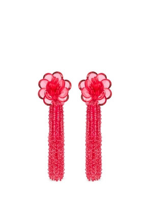 Oscar de la Renta floral beaded earrings - Pink