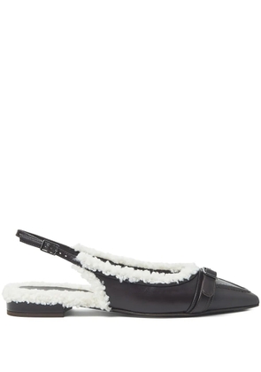 Peserico slingback buckle-detail flat mules - Black