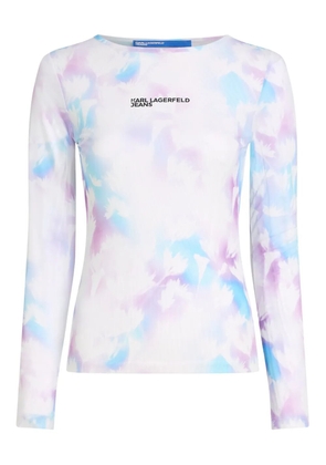 Karl Lagerfeld Jeans mesh all-over-print T-shirt - White