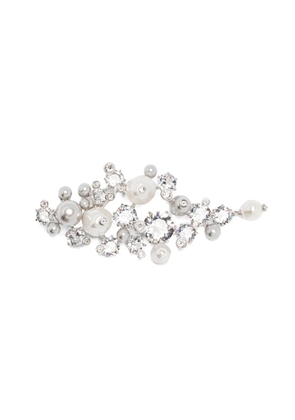 Swarovski crystal-pearl brooch - Silver