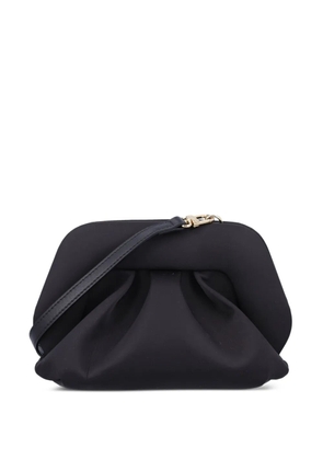 Themoirè Gea satin-pleated clutch bag - Black