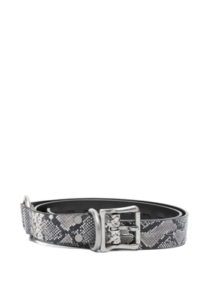 Martine Rose snakeskin-print buckle belt - Grey