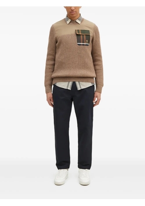 Baracuta x Barbour Miller ribbed panelled-pocket jumper - Brown