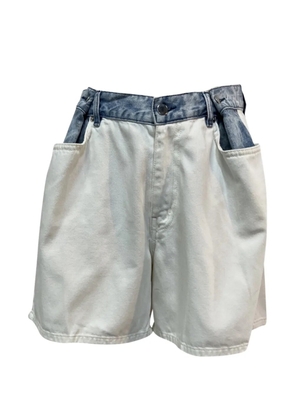 The Frankie Shop Denim colour-block shorts - White