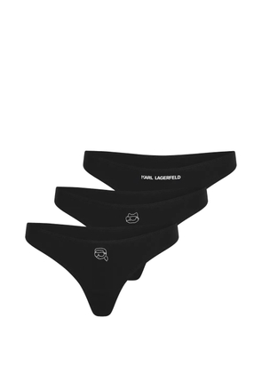 Karl Lagerfeld Ikon pack of three thong - Black