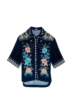Agua By Agua Bendita Chrissy embroidery shirt - Blue